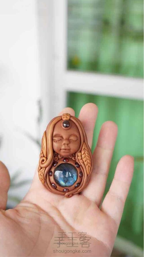 复古拉长石粘土吊坠 第20步