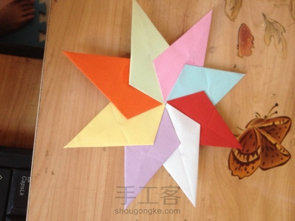 八角星彩色折纸