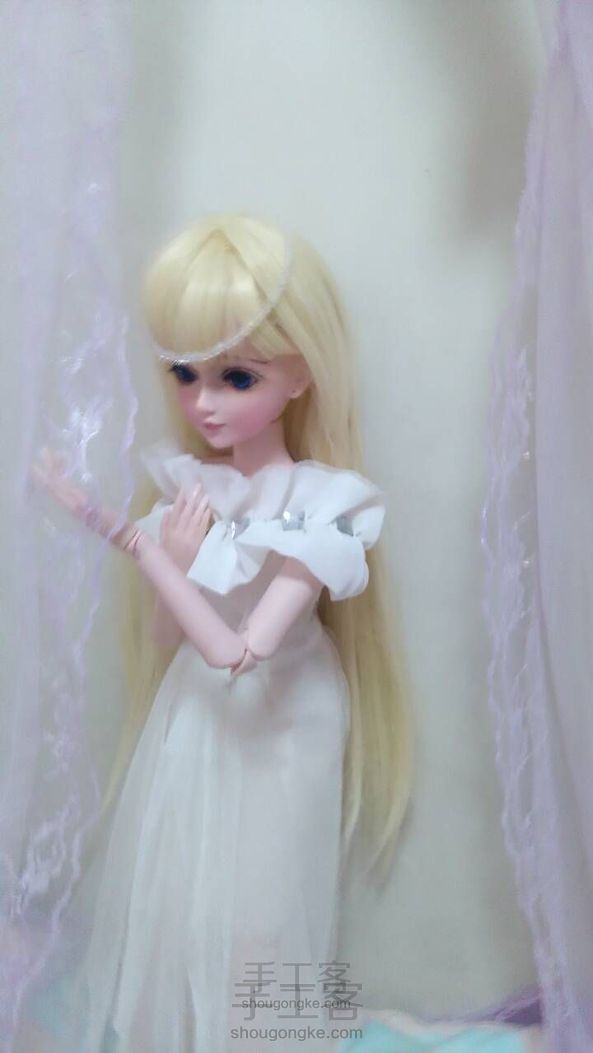 【自制婚纱】3分60厘米bjd,夜萝莉娃娃专定制婚纱