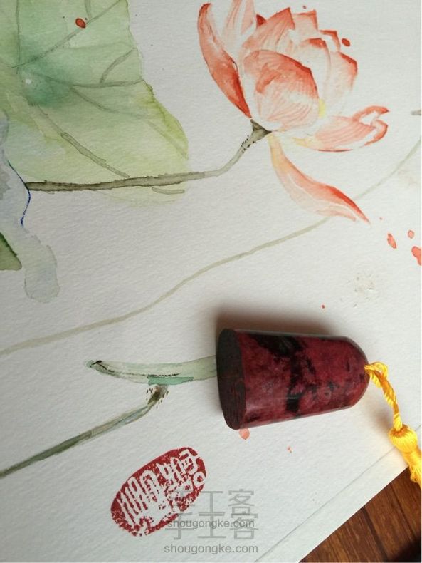 水彩荷花
