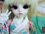 BJD6分和风碎花小和服