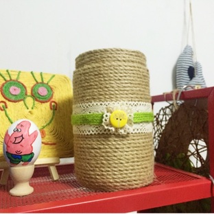 旧物改造→自制麻绳花器