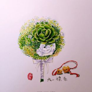 马克笔手绘捧花教程