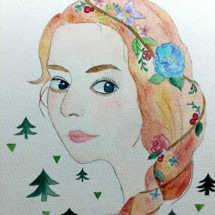 水彩原创.教你画一个大眼美女