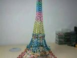 转）利用回形针制作巴黎铁塔