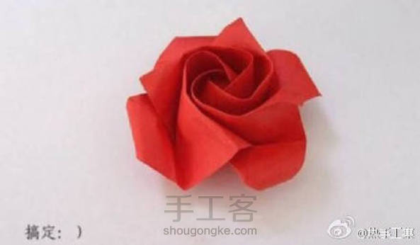 转）简单的玫瑰🌹折纸