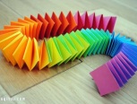 彩虹弹簧折纸～美腻啦！～转