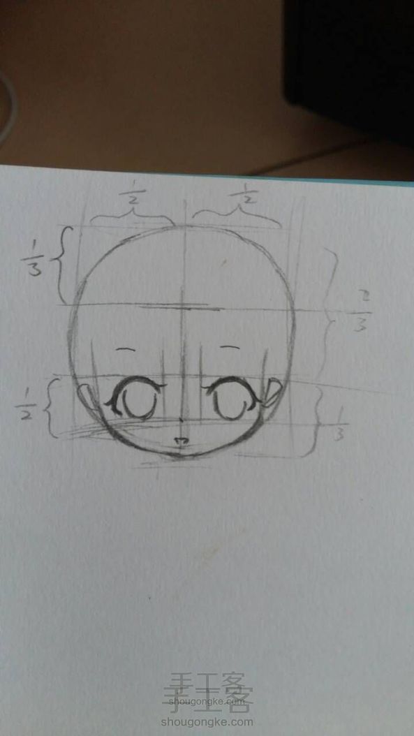 Q版少女头比例(正面)