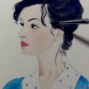 水彩人像 安妮海瑟薇