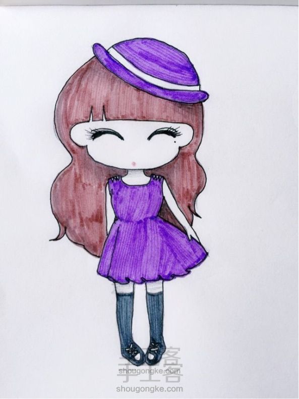 紫色小礼服