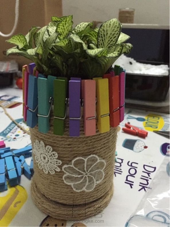 薯片筒,花盆,笔筒