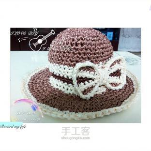 丝带钩针太阳帽防风又防晒