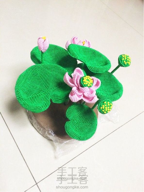 荷花菏叶莲蓬编法教程(转)
