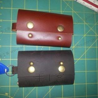 【皮具】情侣款钥匙包！DIY半自动过程。。。