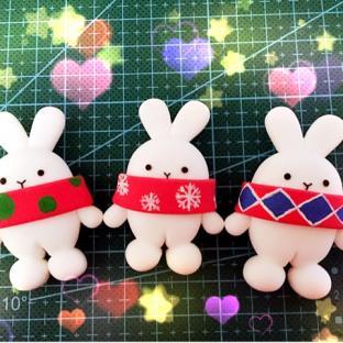 粘土～啵兔胸章