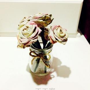 【废物利用】废纸玫瑰制作