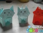 可爱的猫咪纸盒的折纸方法 折纸盒子教程图解