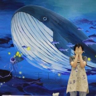 原创设计 手绘鲸鱼墙