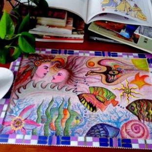 手绘餐垫——水底世界，缠绵爱恋