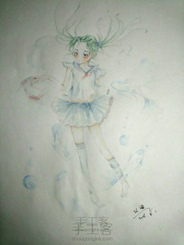 一个可爱的水手服妹子