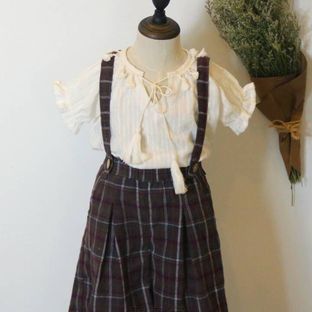 文艺格子阔腿裤两件套