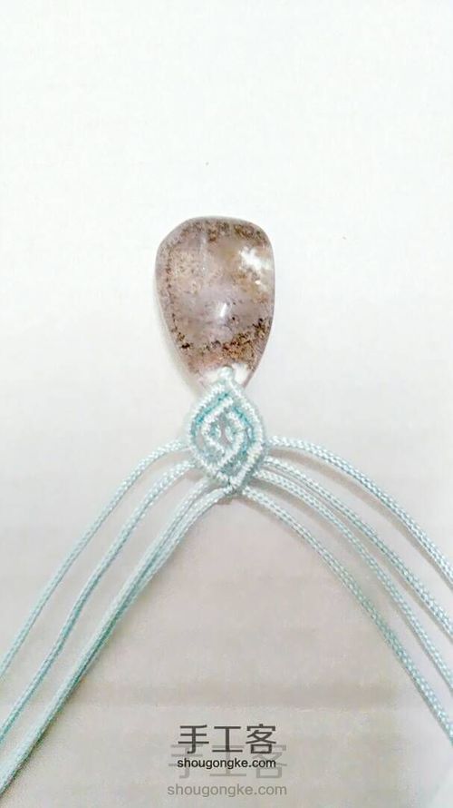 新手可学【红幽灵】水滴形带孔挂坠项链通用编法 第15步