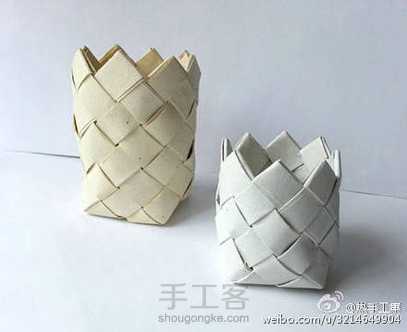 超个性箩筐折纸笔筒