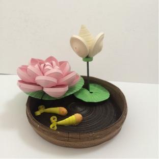 衍纸作品之荷花盛开