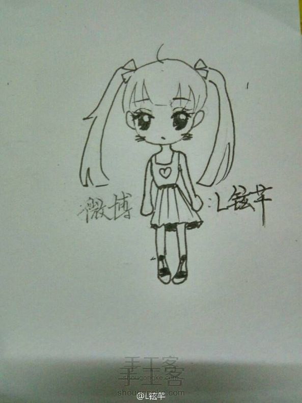 思考疑惑小女孩简笔画