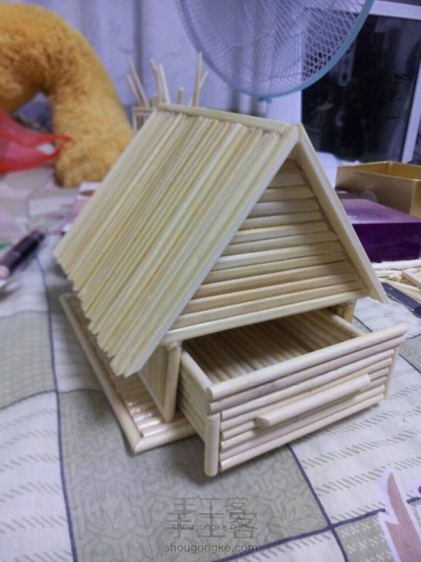 一次性筷子小屋首饰盒