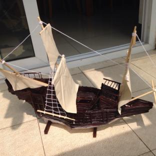 筷子做的帆船