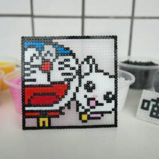 【蓝胖子杯垫·像素拼豆系列·宅猫猫】