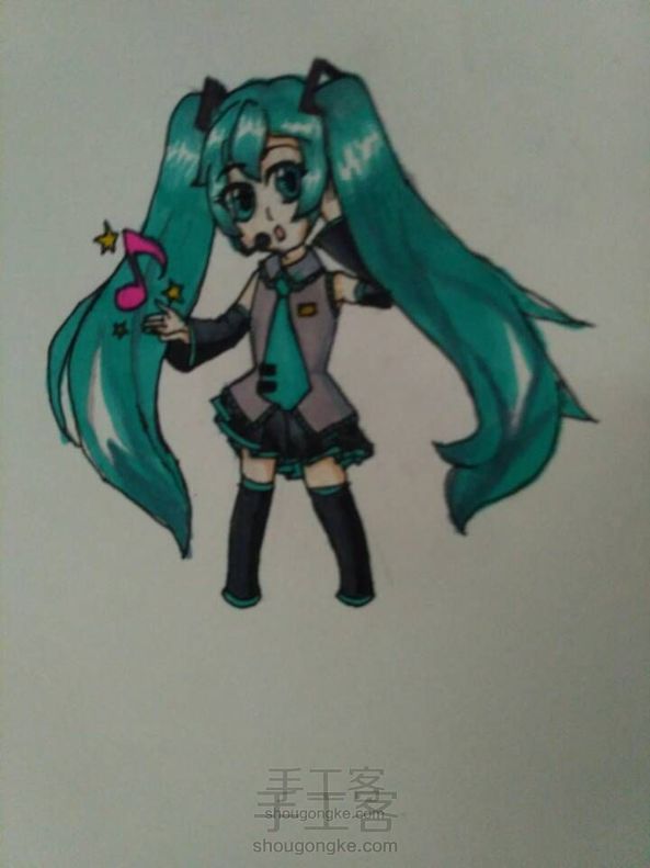 Q版初音 马克笔