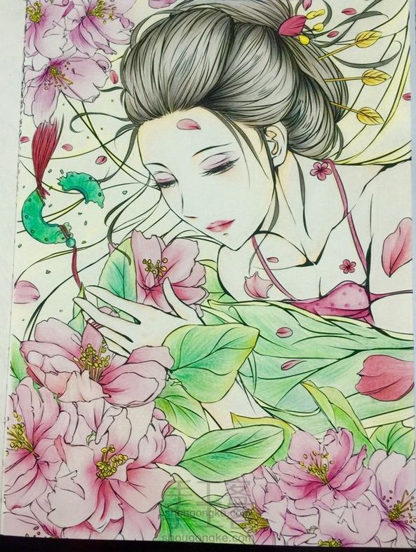 古风 美人 上色