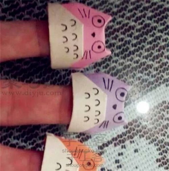 折纸龙猫指套（转）