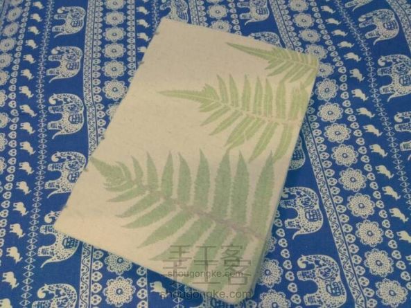 植物拓染布衣手工笔记本
