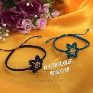 macrame一片雪花的手链教程