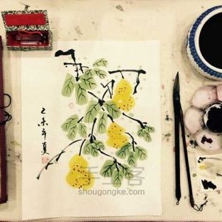 Felicia初级国画2丨F老师这回想吃梨啦 