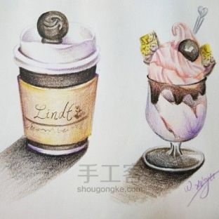 舌尖上的色彩丨彩铅咖啡与冰淇淋
