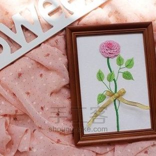 刺绣装饰画丨一朵不凋零的玫瑰花