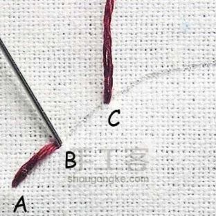 刺绣基础针法集锦4|花边式摽針