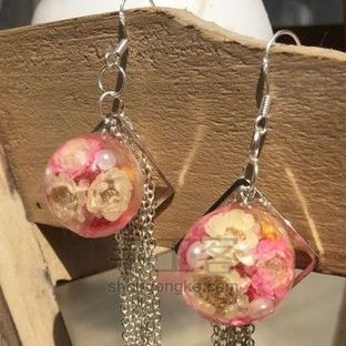 uv水晶入门丨宝石鲜花耳环