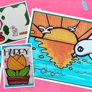 POP手绘应用（四）丨鸟类主题明信片（范例）