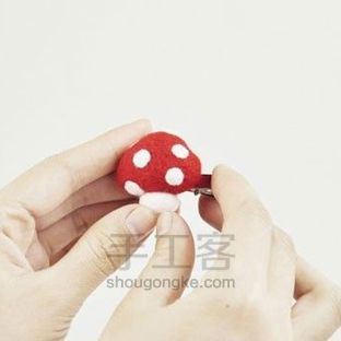 羊毛毡入门丨萌小呆教你戳小蘑菇发夹