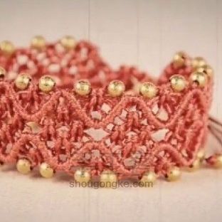 方形斜卷结手链编织教程