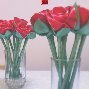自制餐桌花 | 玫瑰花笔的多用途