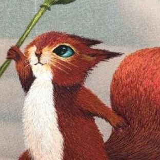刺绣小动物系列 | 大眼睛的小松鼠