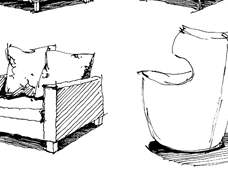 手绘效果图基础——室内沙发的绘制（多个）