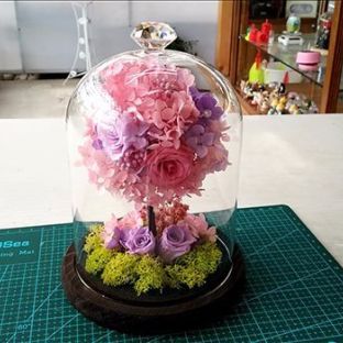永生花玻璃罩之粉色花树
