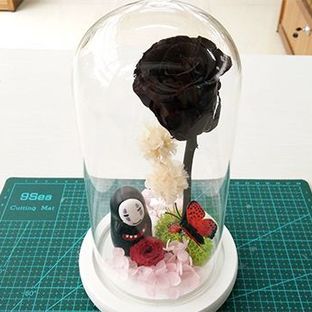永生花制作方法之无脸男与黑玫瑰